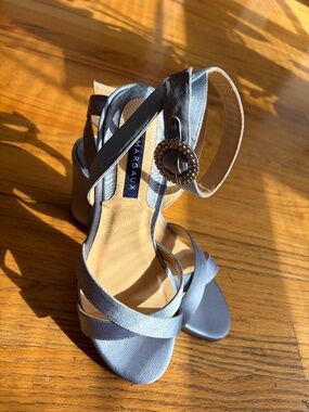 [NWT] Margaux Uptown Sandal - Powder Satin with Crystal Buckle